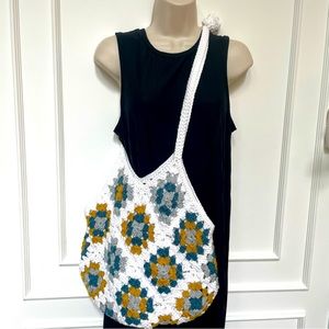 Granny Square Crochet Tote Crossbody Bag